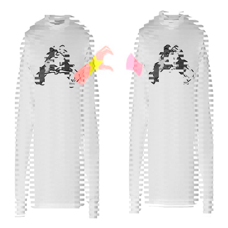 ベトナム日本国旗 ベトナムの日本のハート 長袖Tシャツ