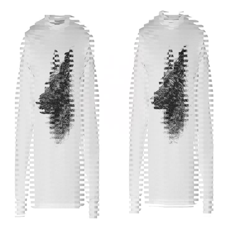 ベルギーシェパード 犬 グラフィック ペットアート ベルギーシェパード 長袖Tシャツ