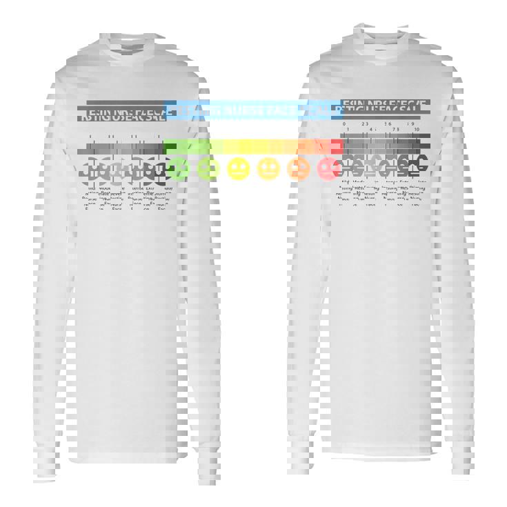 ペインスケール 安静時ナースフェイススケール ナースムード 長袖Tシャツ