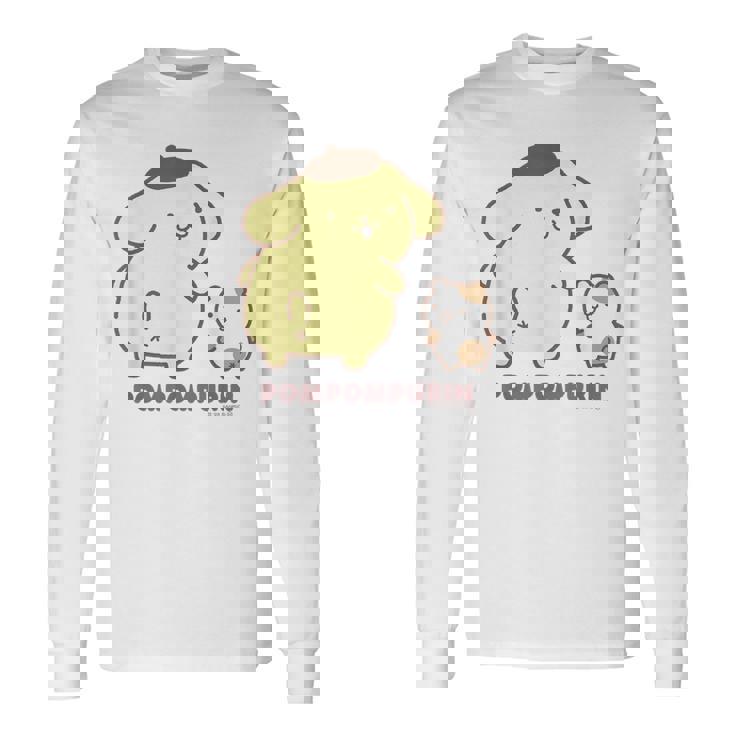 ポムポムプリン ふりむき ライトカラー 長袖Tシャツ
