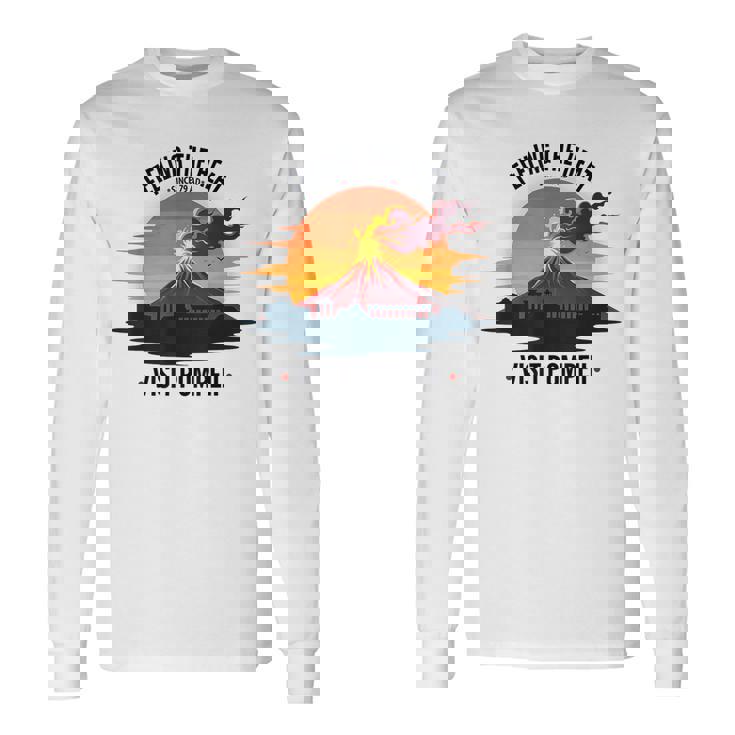 ポンペイ訪問 面白いローマの歴史 長袖Tシャツ