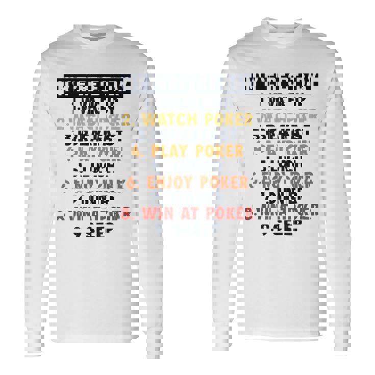 ポーカー パーフェクトデイ ポーカーハンド テキサスホールデムプレーヤー ポーカー 長袖Tシャツ