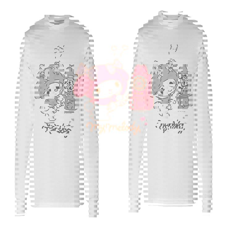 マイメロディ でんわ ライトカラー 長袖Tシャツ