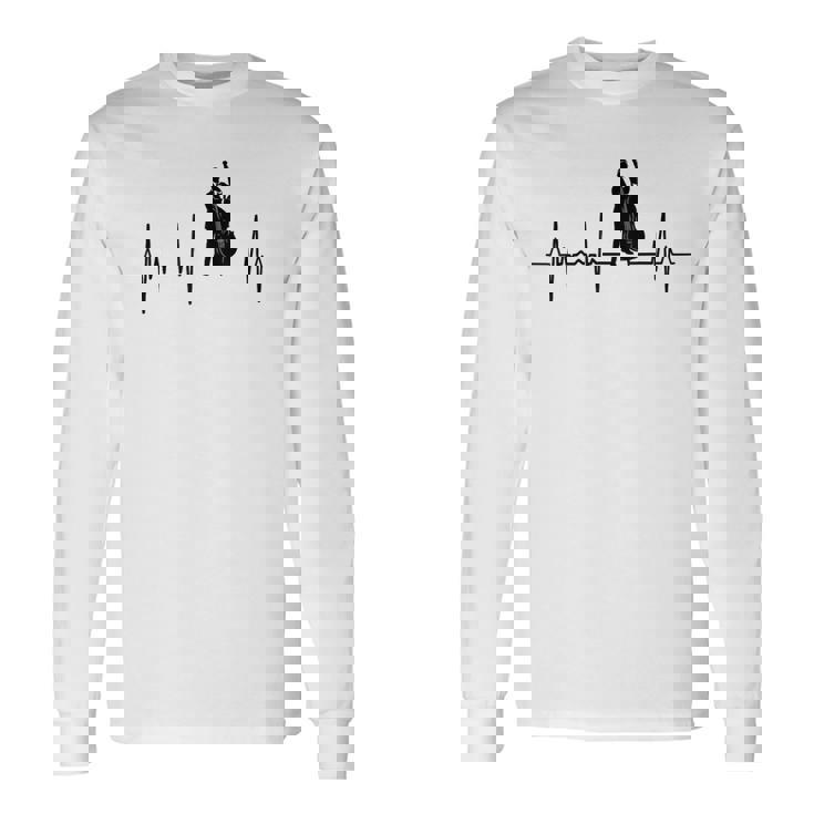 マイ・ハート・ビーツ・フォー・コントラバス・ハートビート 長袖Tシャツ