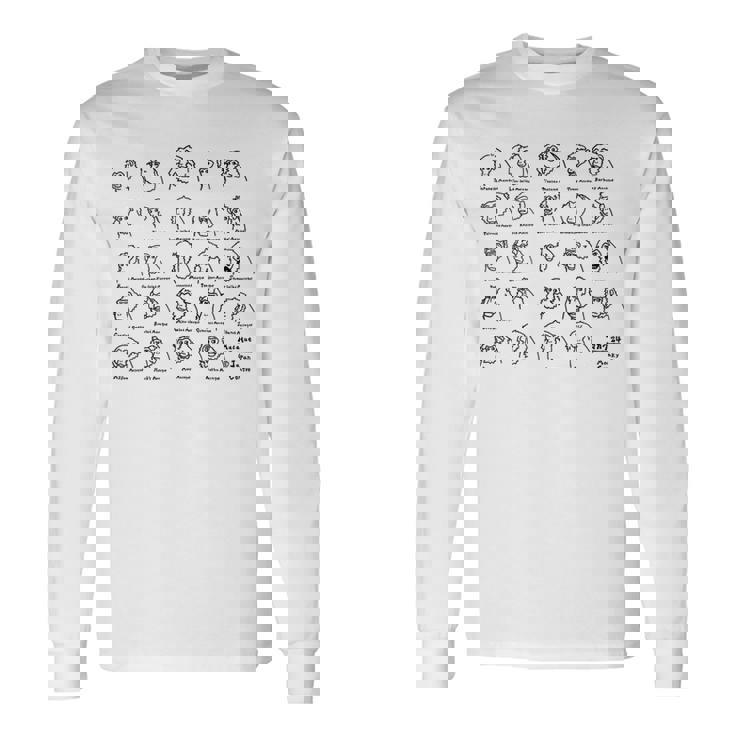 マカク24種 （黒字） 長袖Tシャツ