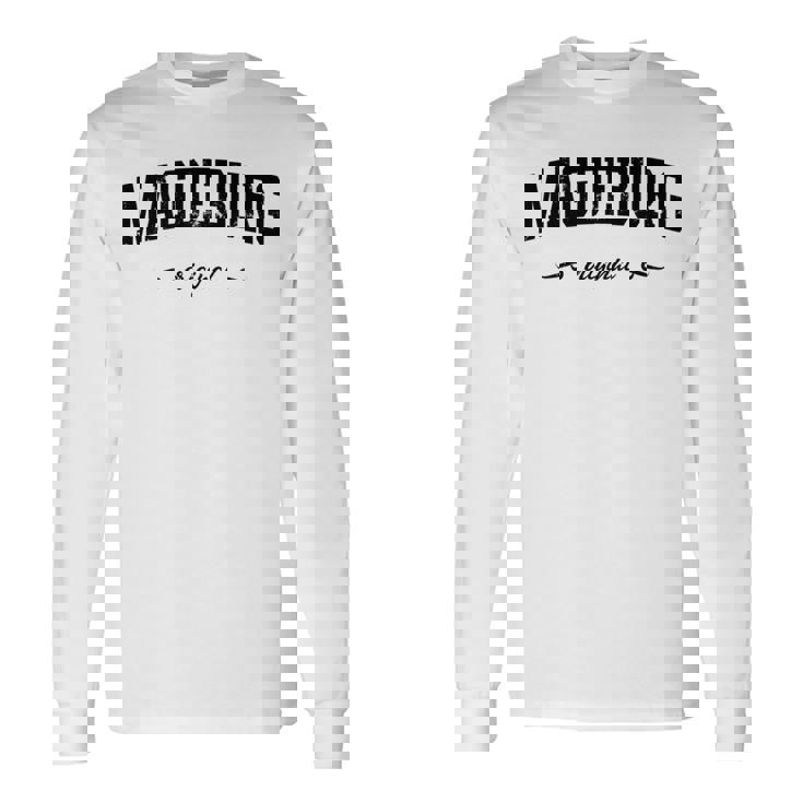 マクデブルク、東ドイツ、東ドイツ、カレッジデザイン 長袖tシャツ 長袖Tシャツ