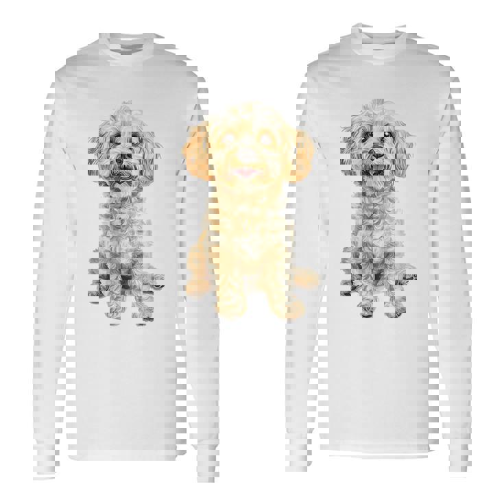 マルチプー犬モチーフペットイラストマルチプー 長袖Tシャツ