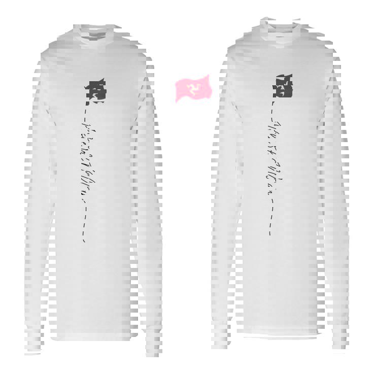 マン島の旗 マン島 マン島 愛国的な旗 長袖Tシャツ ギフトのアイデア