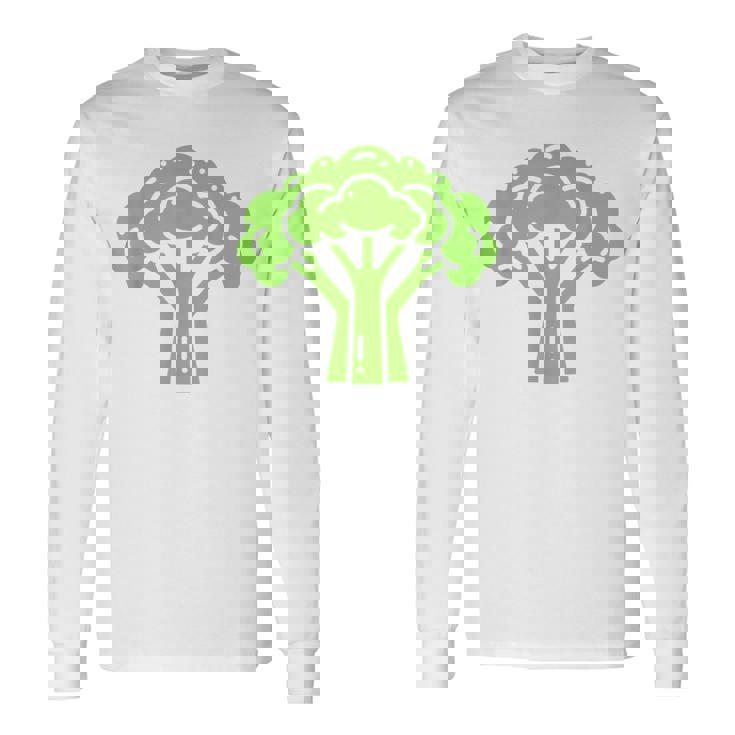 ミニマリスト かわいい ブロッコリー シンプルな野菜 ブロッコリー 長袖Tシャツ