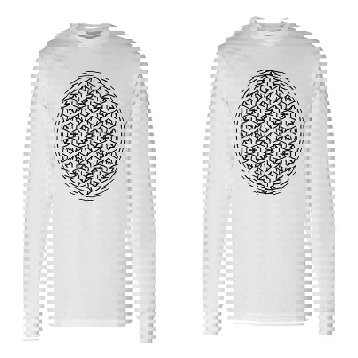 ミニマリスト フラワー オブ ライフ 長袖Tシャツ