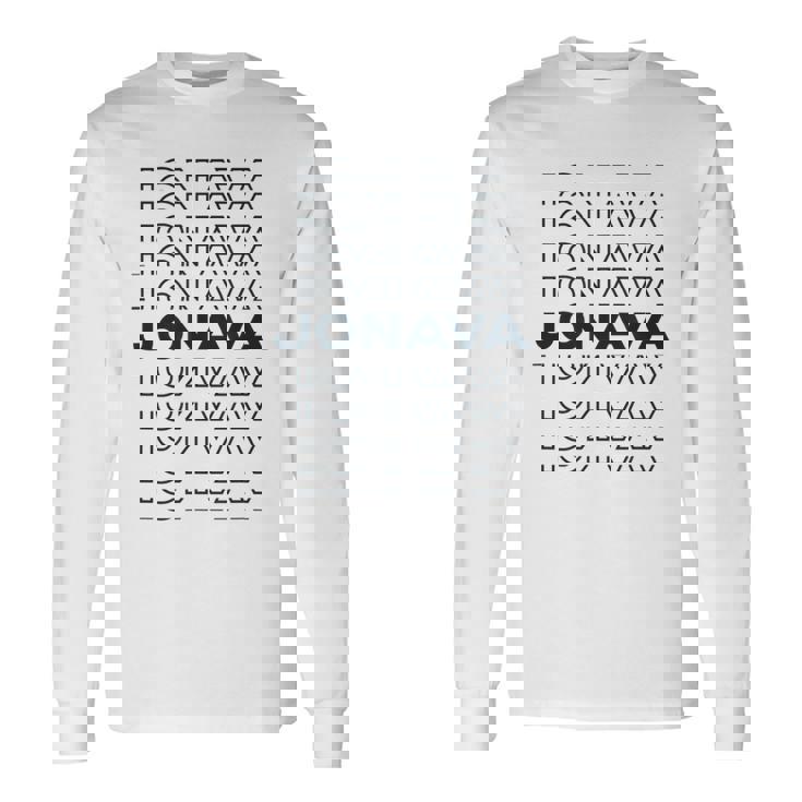 ミニマリストシティ リトアニアモダンジョナバ 長袖Tシャツ