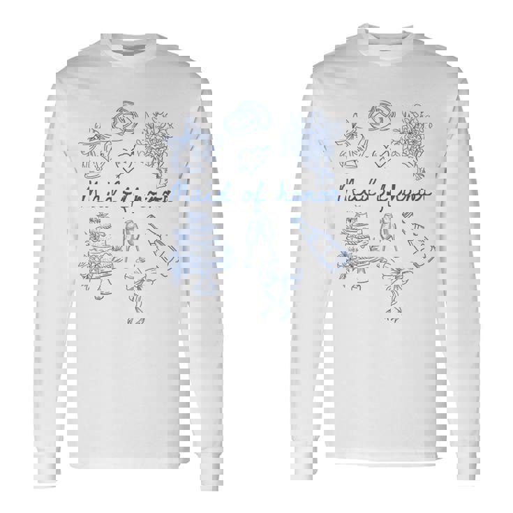 メイド・オブ・オナー ブライズメイド ブライダルパーティー 結婚式 独身 長袖Tシャツ