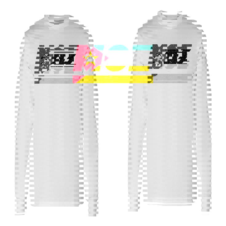 モザンビークデザイン。国旗付きモザンビーク衣装 Moz 長袖Tシャツ ギフトのアイデア