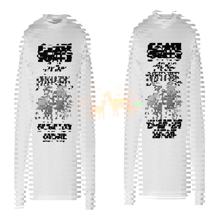 ヤギの恋人たちのためのヤギシャツ 農場アパレル ミームパンファニーヤギ 長袖tシャツ 長袖Tシャツ