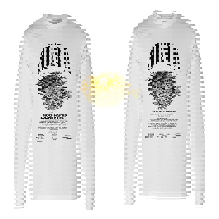 ヤマアラシ フグ 魚飼い モダンストリートウェア 長袖Tシャツ