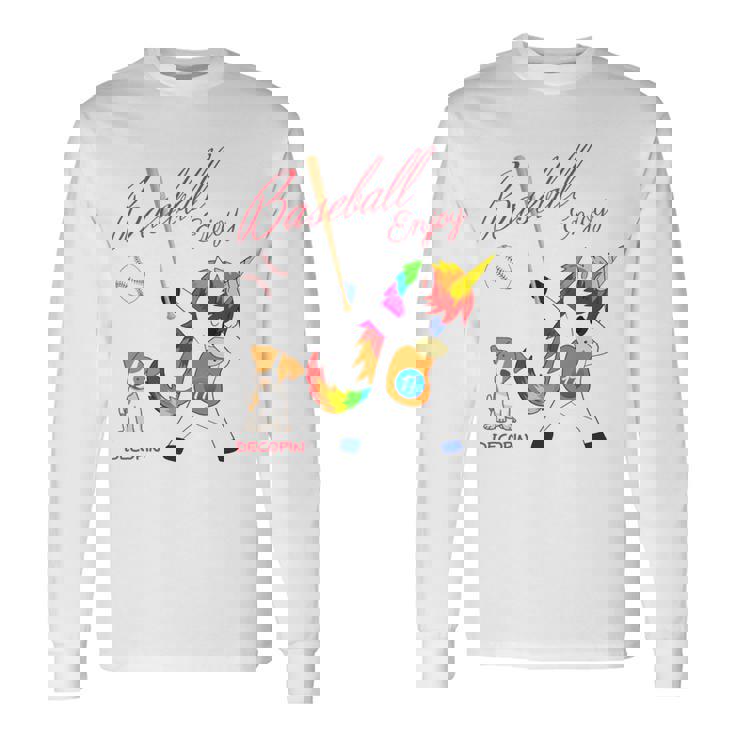 ユニコーン 野球 デコピン 長袖tシャツ 長袖Tシャツ