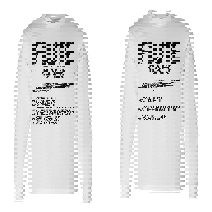 ユーモラスなフルート 愛好家 ステートメント皮肉なフルート 面白い 長袖Tシャツ