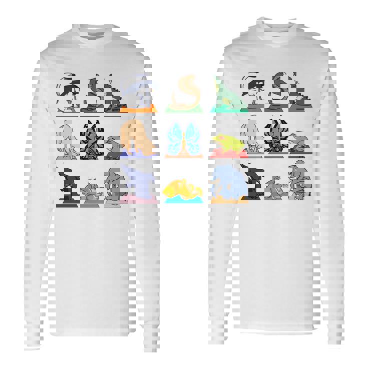 ヨガ動物のポジション 長袖tシャツ 長袖Tシャツ
