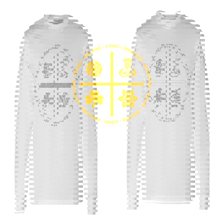 ラグビーライオンズ アイルランド イングランド ウェールズ スコットランド アイコン ゴールド 長袖Tシャツ