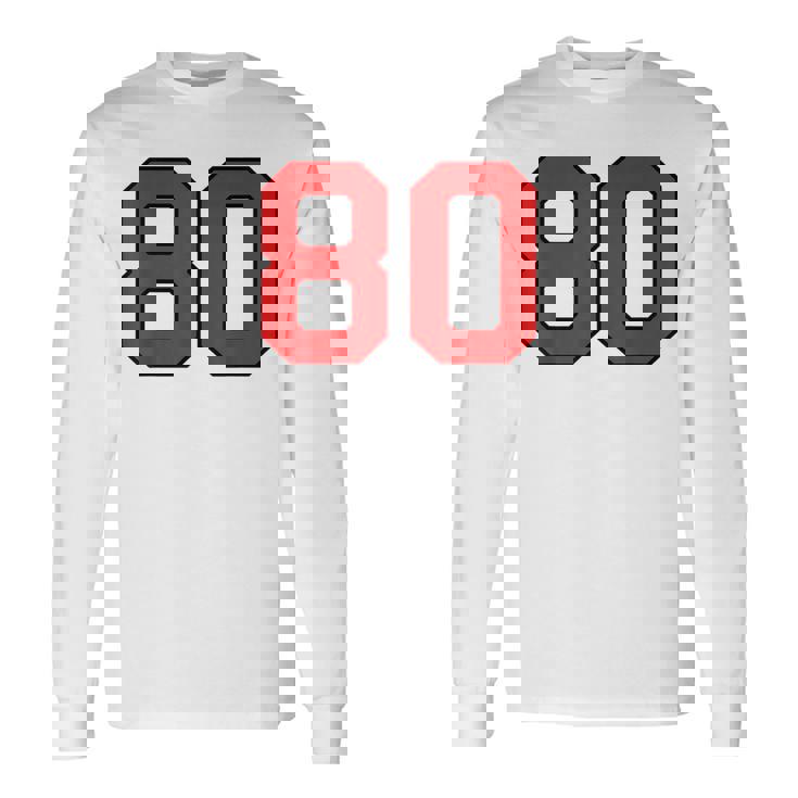 ラッキーナンバー80 クラシックカレッジアメリカン代表チームのファンプレイヤー 長袖Tシャツ