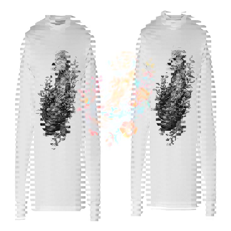 ラッコ フローラルアクセント 長袖Tシャツ ギフトのアイデア