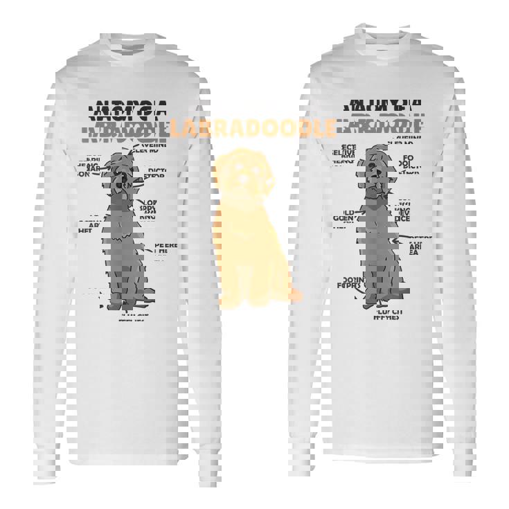 ラブラドゥードルの解剖学かわいい犬面白い犬ラブラドゥードル 長袖Tシャツ