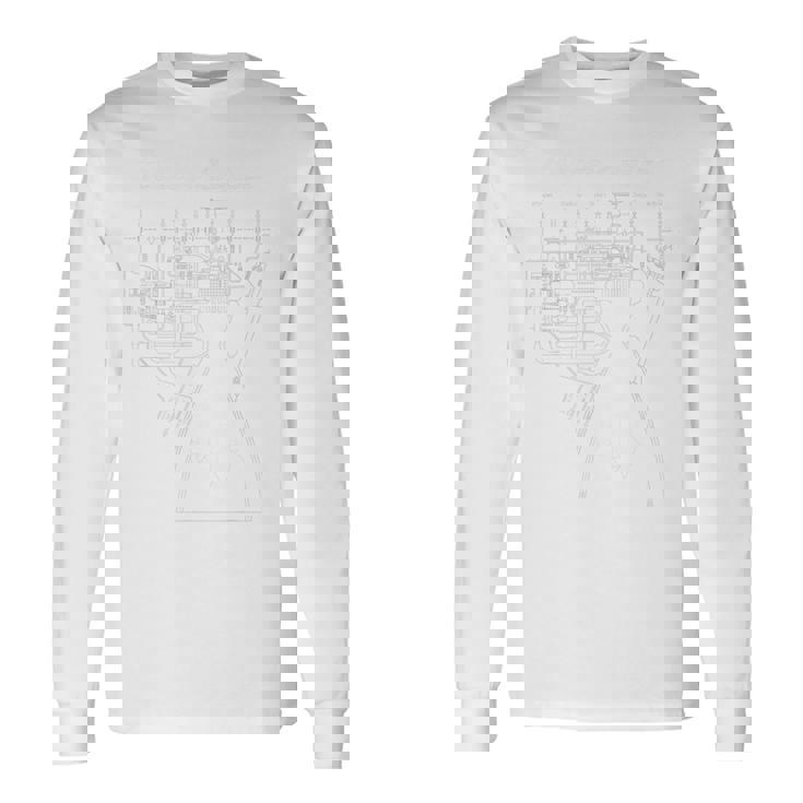 ラプターエンジンの設計図 長袖Tシャツ