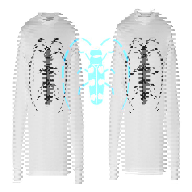 ルリボシカミキリ _昆虫_カミキリムシ 長袖Tシャツ