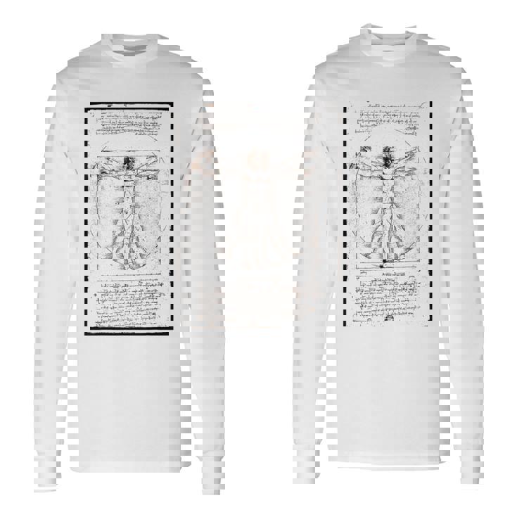 レオナルド・ダ・ヴィンチの「ヴィトルヴィア人」 オリジナル 長袖Tシャツ