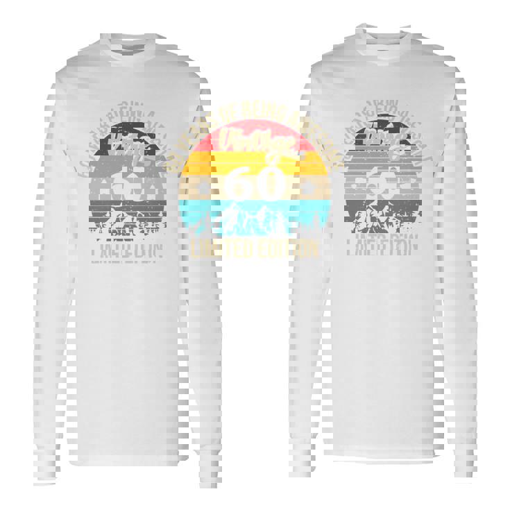 レトロ ヴィンテージ 60歳 誕生日プレゼント 60年間の素晴らしさ 長袖tシャツ 長袖Tシャツ