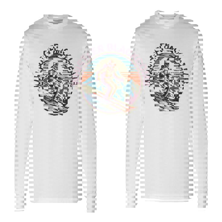 レトロ ヴィンテージ ウィスラー ブラッコム カナダ スキー リゾート 冬 長袖Tシャツ