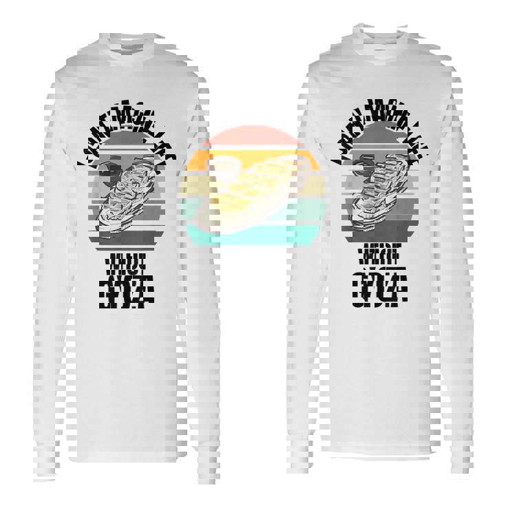 レトロ可愛い餃子 ギョーザなしでは人生は想像できない。 長袖Tシャツ ギフトのアイデア