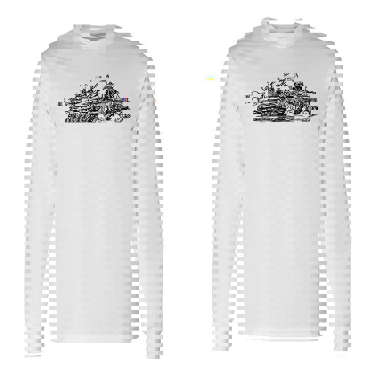 ロシアのbmpを盗むウクライナの農家 ウクライナを支援 長袖Tシャツ