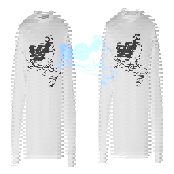 ロングボードライダーのためのミニマルアート。ボード上のマッドスキッパー。 長袖Tシャツ