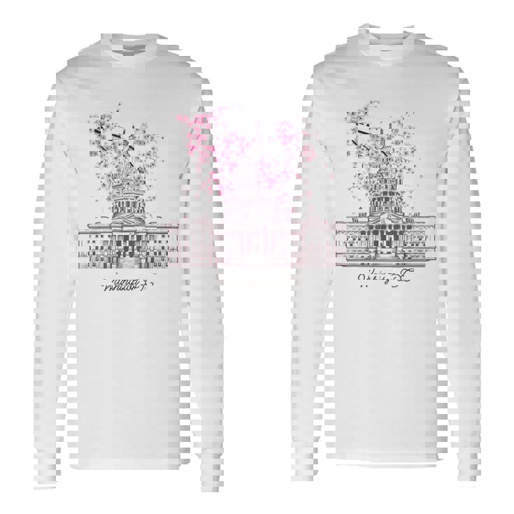 ワシントンdcキャピトルビル桜 長袖Tシャツ