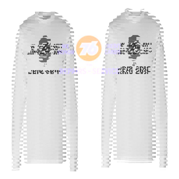 ヴィンテージ 76 ガソリンポンプ サイン レトロ ガソリン ガレージ 長袖Tシャツ