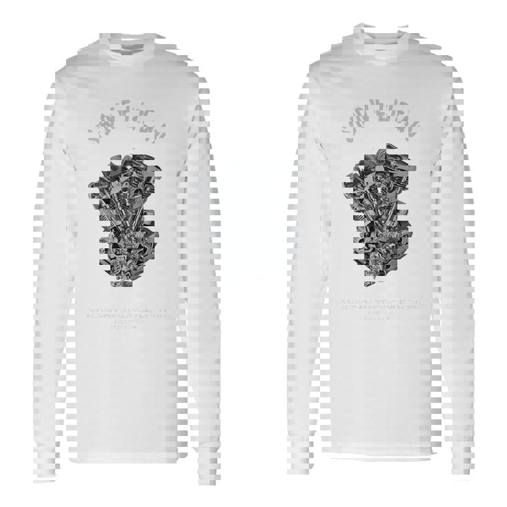 ヴィンテージ Hd オートバイtwin ショベルヘッド エンジン ドローイング バイカー 長袖Tシャツ