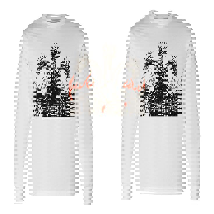 ヴィンテージ ドラゴンキング ギドラ アート サンセット 日本人 キッズ メンズ 長袖Tシャツ