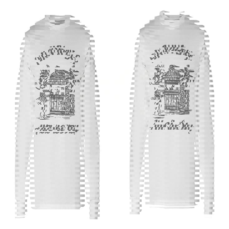 ヴィンテージ ハワイアン フラティキ トロピカル アロハ バイブ レトロ アイランド 長袖Tシャツ