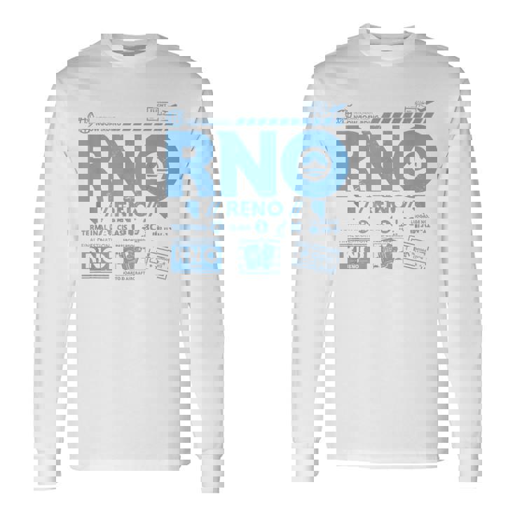 ヴィンテージ リノ Rno 空港コード トラベル デイ レトロ タグ ネバダ 長袖Tシャツ