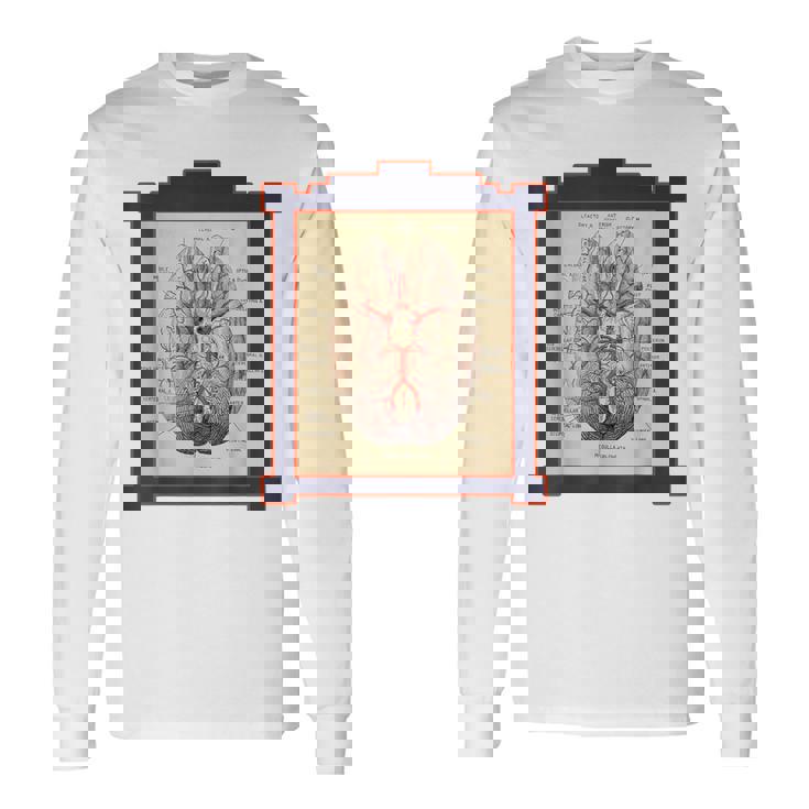 ヴィンテージ 人間の脳 解剖図 長袖Tシャツ