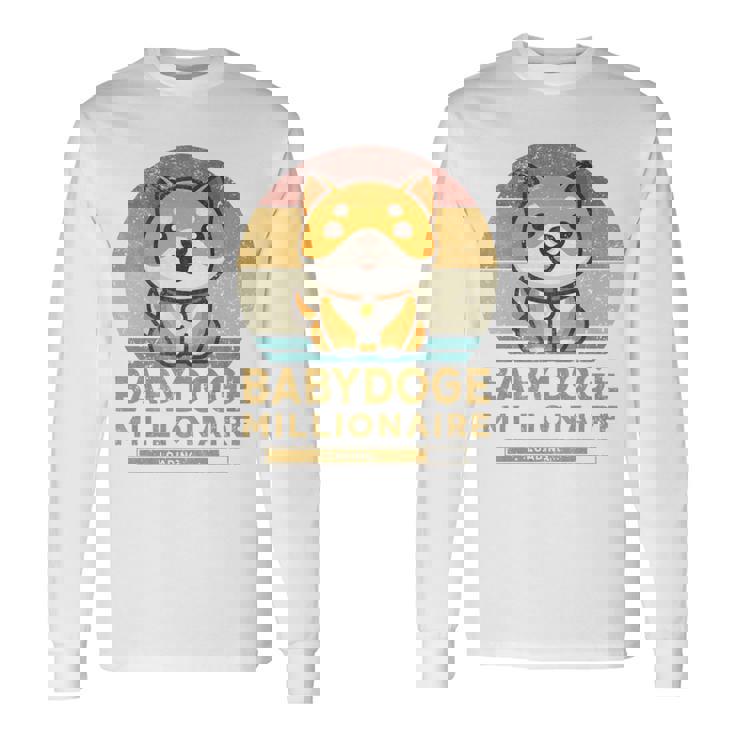 ヴィンテージ 面白い Baby Doge Millionaire Miner Baby Doge 長袖tシャツ 長袖Tシャツ