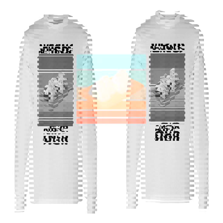 ヴィンテージおにぎりフードラバーウィークエンドはおにぎり好きの為 長袖Tシャツ