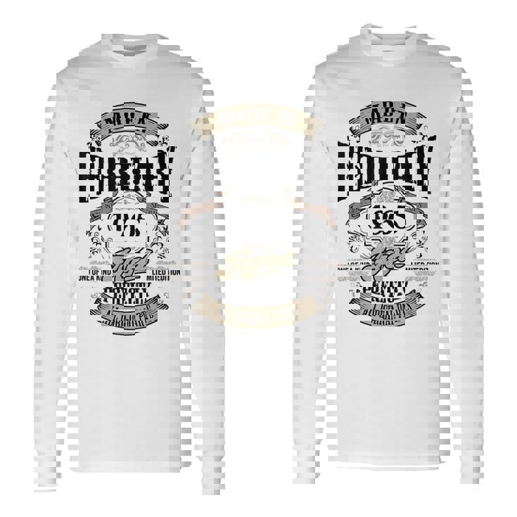 ヴィンテージ還暦祝い 1965年2月生まれ 60歳 長袖Tシャツ