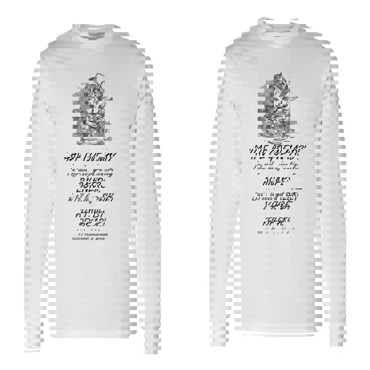 不思議の国のアリス マッドハッター デザイン 長袖Tシャツ