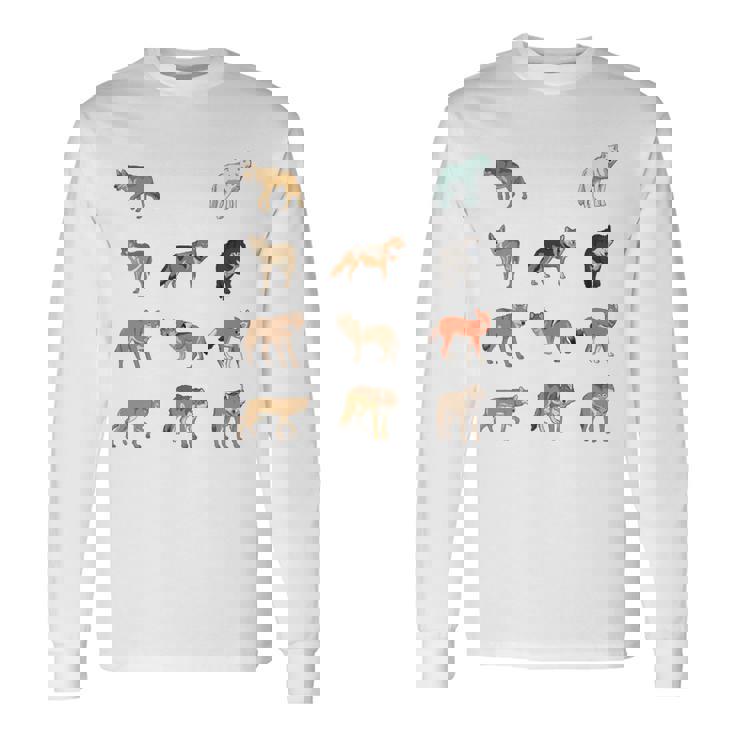 世界のオオカミ 長袖tシャツ 長袖Tシャツ