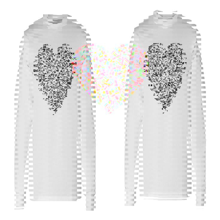 世界国旗 ハート 国旗 旅行 トラベラー 長袖Tシャツ