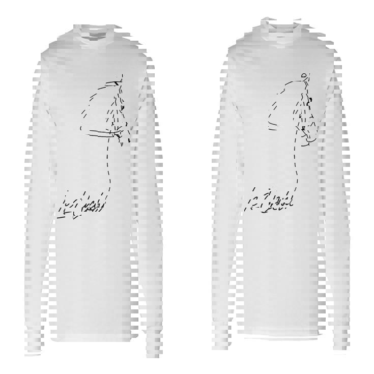 乗馬用シャツ フランス語の言葉 Le Cheval 長袖Tシャツ