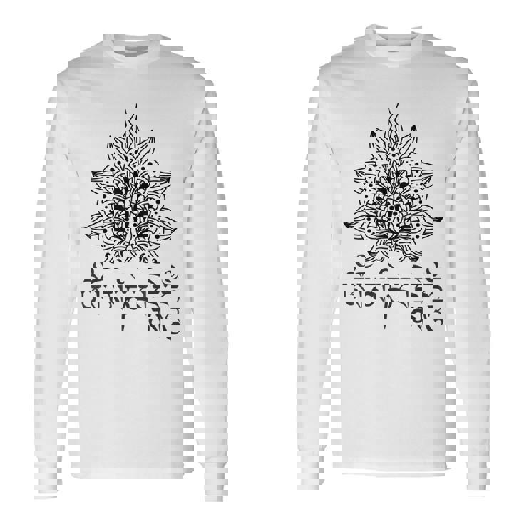 仏教 スピリチュアル オム マニ・パドメ ハム マントラと曼荼羅 長袖Tシャツ