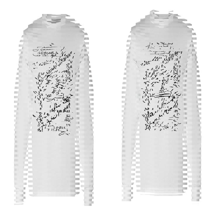 作曲家シグネチャー バッハベートーヴェン・マーラー モーツァルト・ロッシーニ 長袖Tシャツ